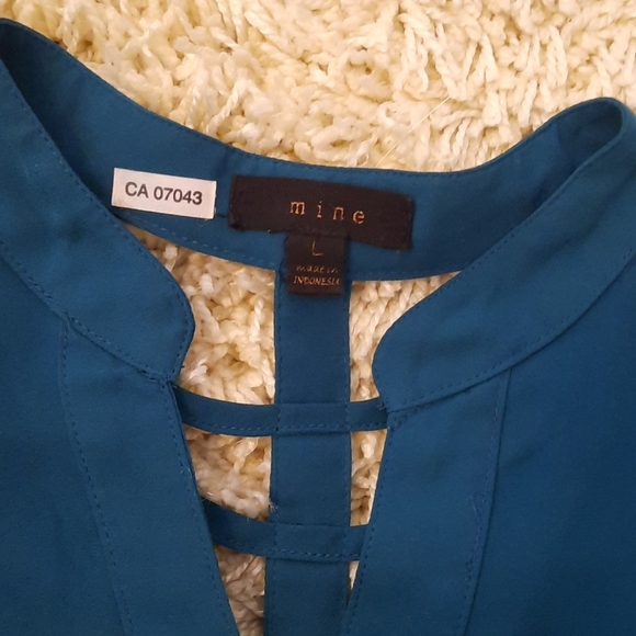 Teal button down Shirt Top - Picture 2 of 4